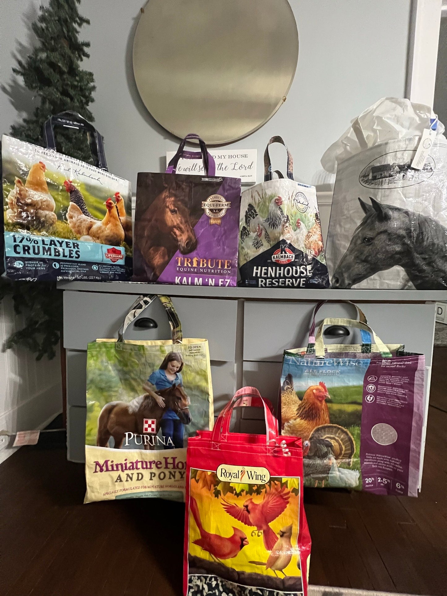 Repurposed Farm Animal Themed Bags